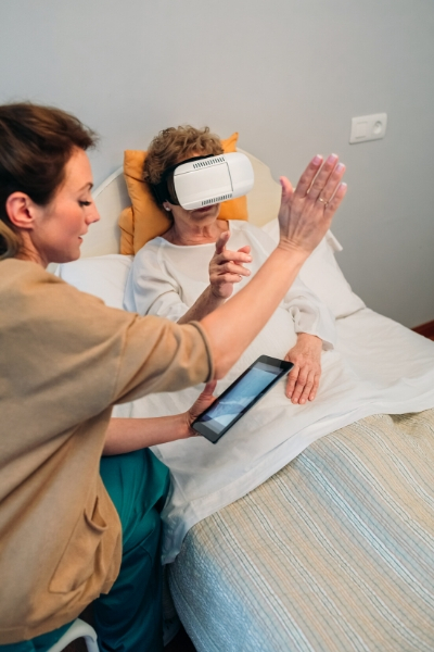 Patient using VR